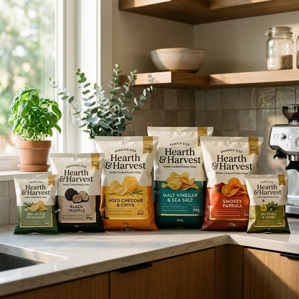 Visha Chips packaging lineup